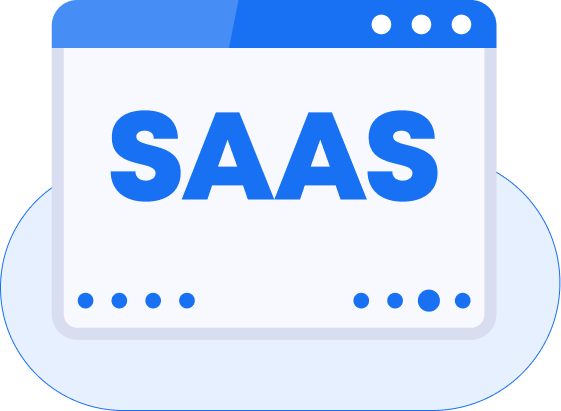 vector image of an window app showing SAAS